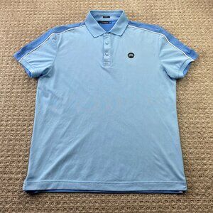 J. LINDEBERG Golf Shirt Men Large L Slim Fit Blue Casual Golfer Outdoor Sporty